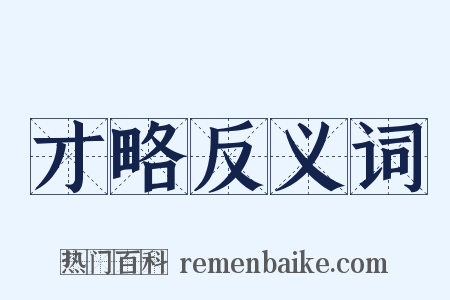 才略反义词是什么意思的图片